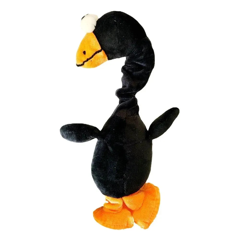 Screaming chicken sound dog chew toy in bite-resistant rubber, black green orange colours