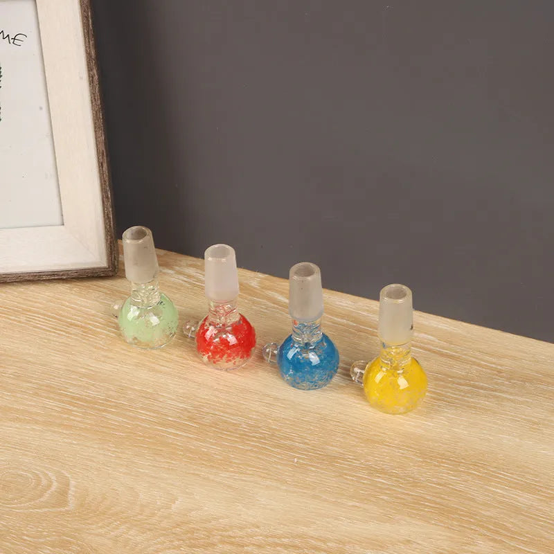 7cm coloured glass trumpet pipe with transparent red green blue yellow options