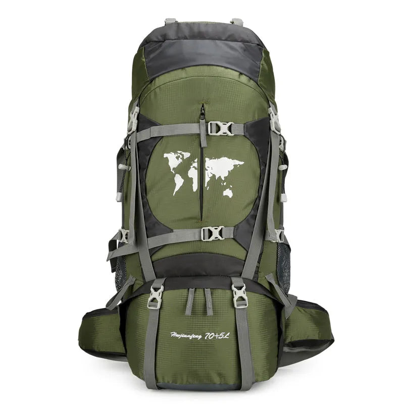 Large capacity professional climbing backpack with bracket for hiking and camping in black colour