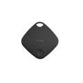 Compact cylindrical Bluetooth tracker with key ring for keys wallets and pets, shown in multiple colours.
