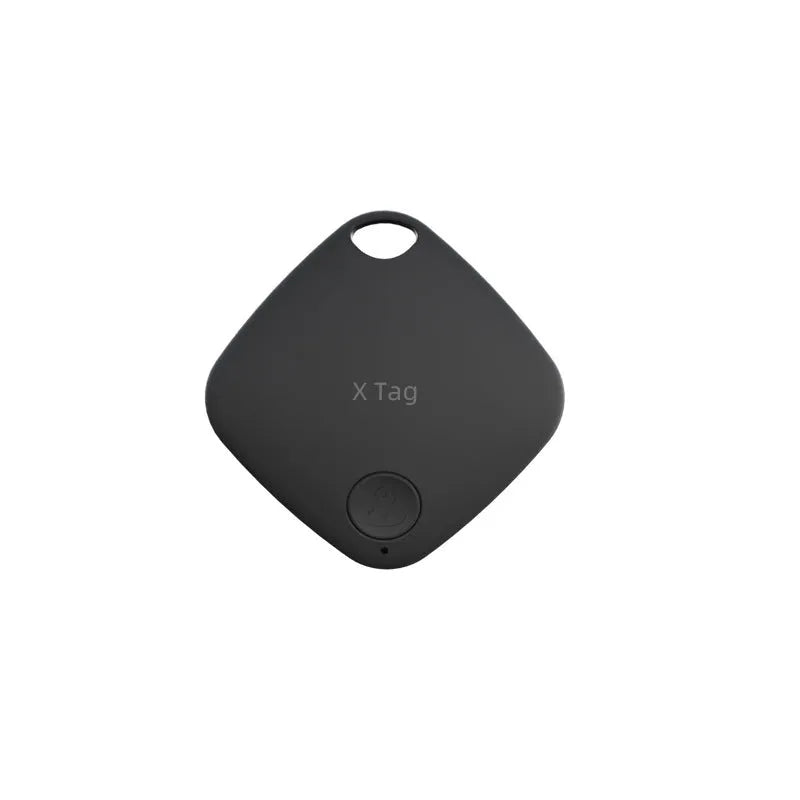 Compact cylindrical Bluetooth tracker with key ring for keys wallets and pets, shown in multiple colours.