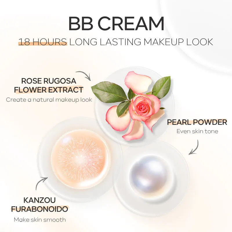 30ml tube of Natural Makeup BB Cream in nine shade options displayed.