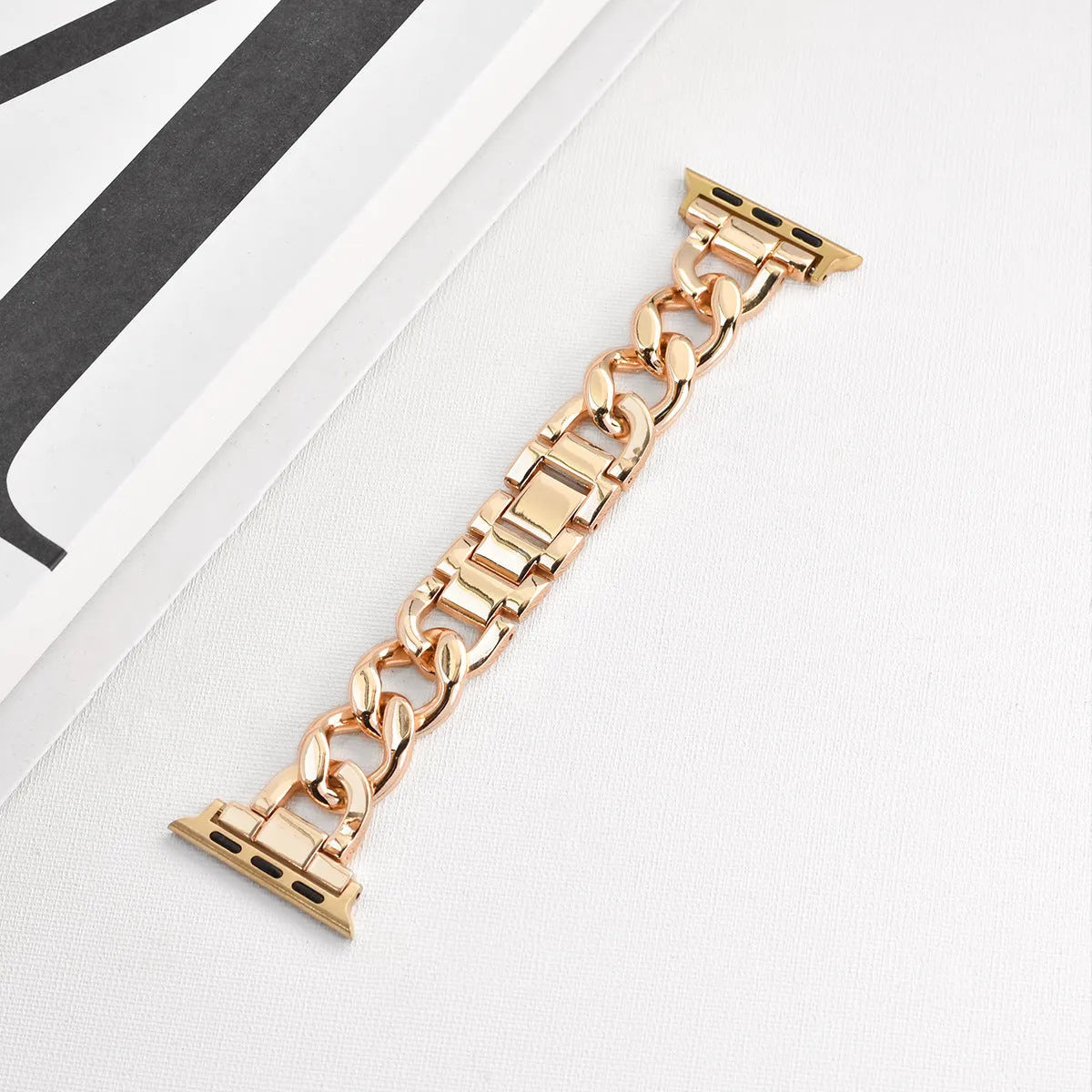 Denim chain metal Apple Watch strap in silver, black, gold, rose gold or Starlight colour options