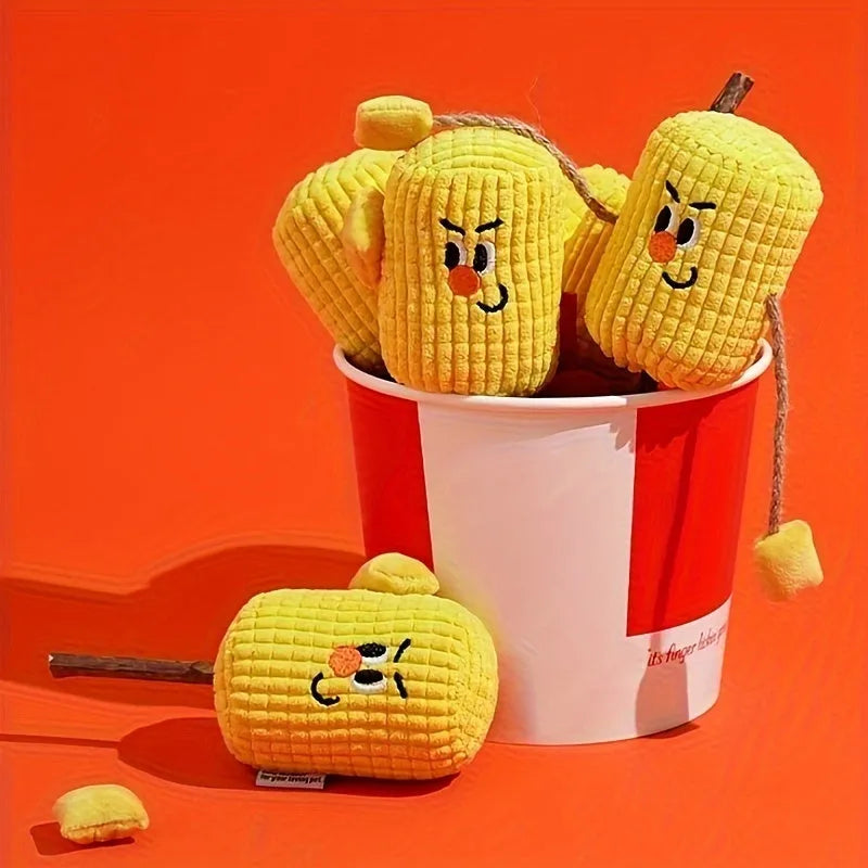 Corn cob shaped cat toy made from natural polio wood with catnip infusion for dental cleaning