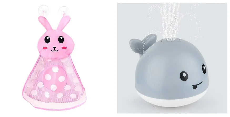 Automatic water induction whale bath toy spraying water with colourful LED lights