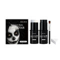 EELHOE black and white face and body paint stick set with sponge and brush on a surface