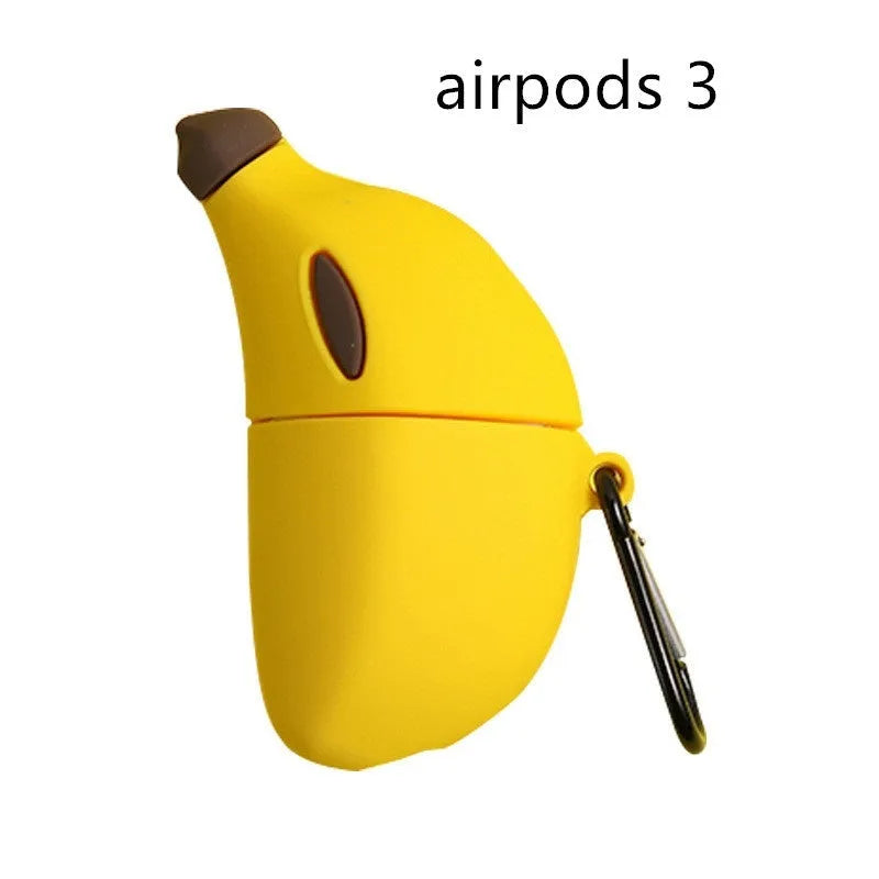 Banana yellow silicone protective case for Apple AirPods Pro wireless earbuds