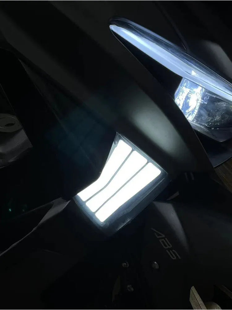 Pair of yellow LED cornering indicator lamps for Tianying TS150 motorcycle.