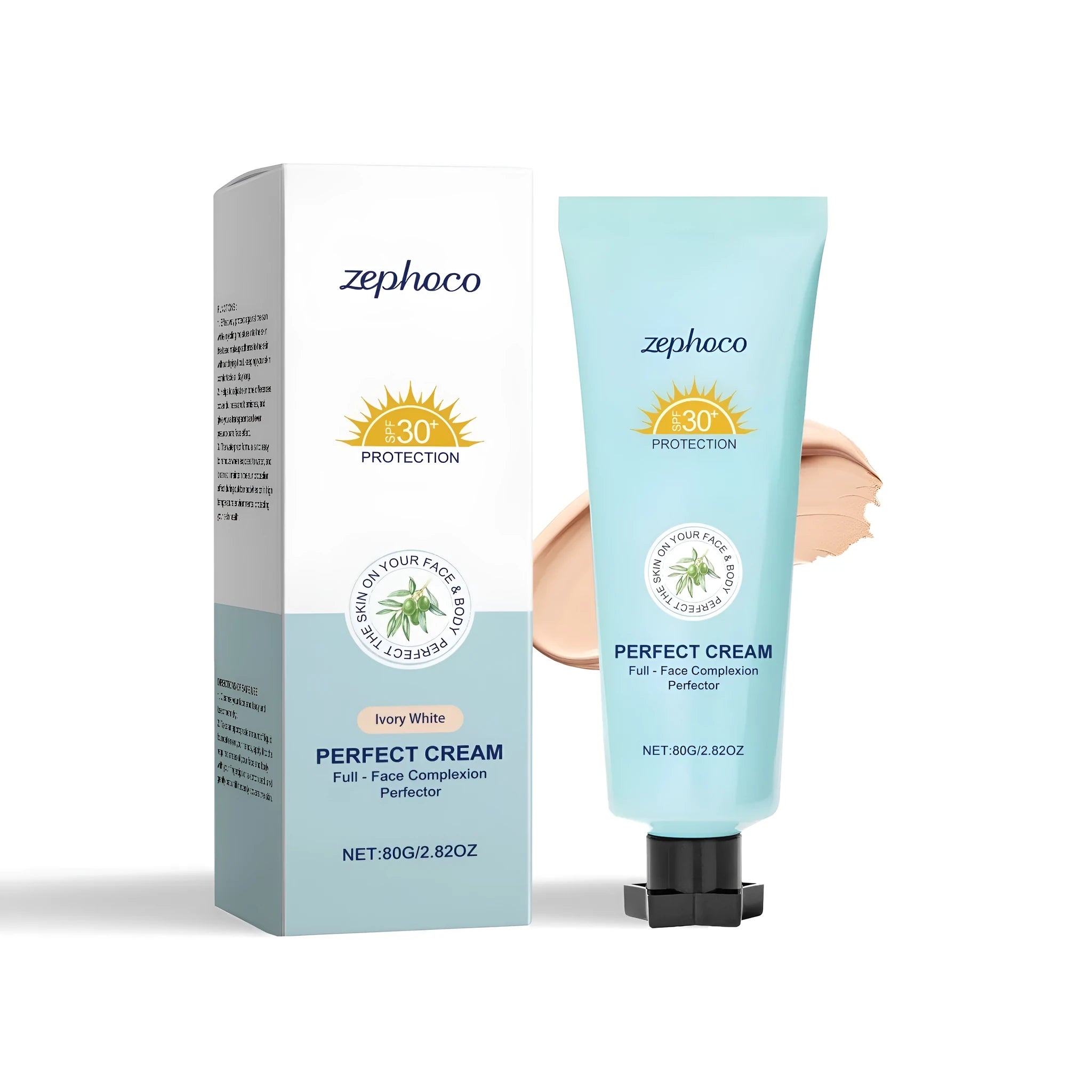 Bottle of curdling sunscreen moisturising liquid foundation in a natural colour shade.