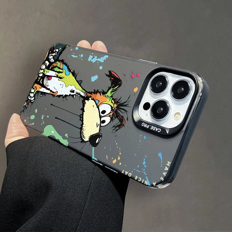 Acrylic phone case with cartoon dog design in white colour for iPhone 13 Pro Max