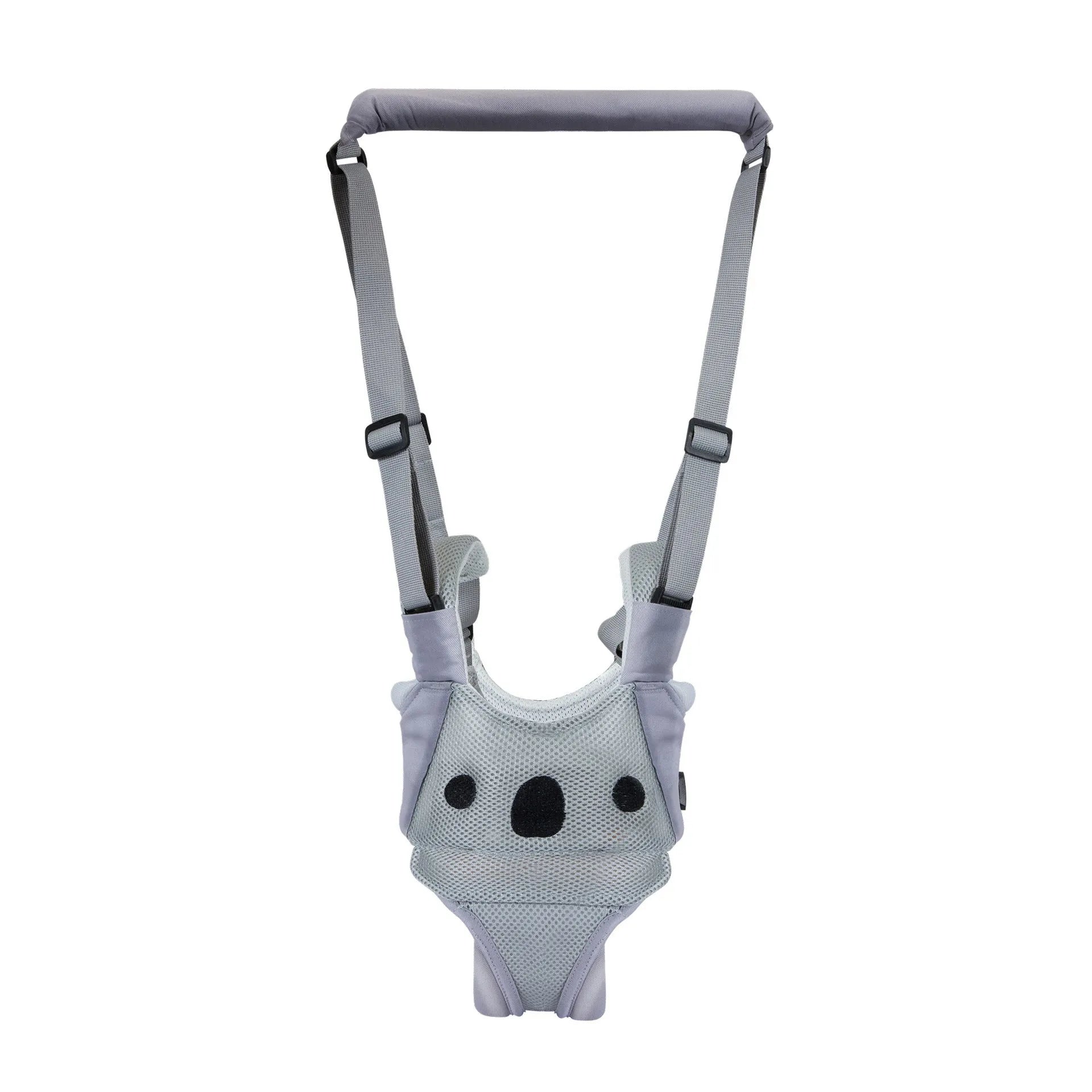 Cotton baby walking harness belt for toddlers in blue colour, showing adjustable straps and chest panel.