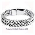 Men's silver stainless steel geometric bracelet with 4x8mm or 5x10mm bead options