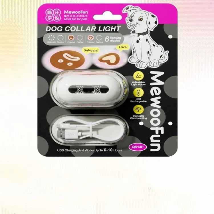Pet Luminous Collar LED light ring for dog collars in Fresh Pink, Delicate Gray, Cure Green, and Caramel Mocha colours.