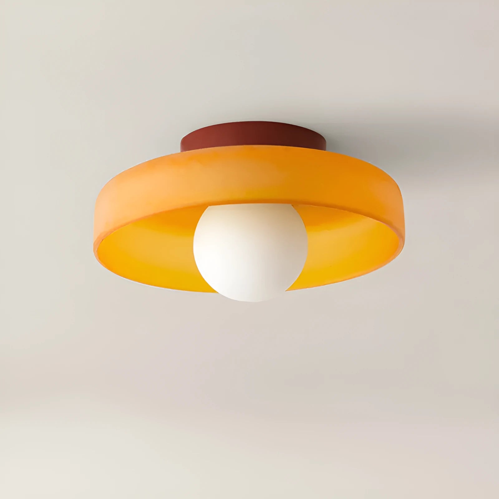Modern round glass ceiling light 25cm white for corridor porch balcony with optional three-colour LED dimming