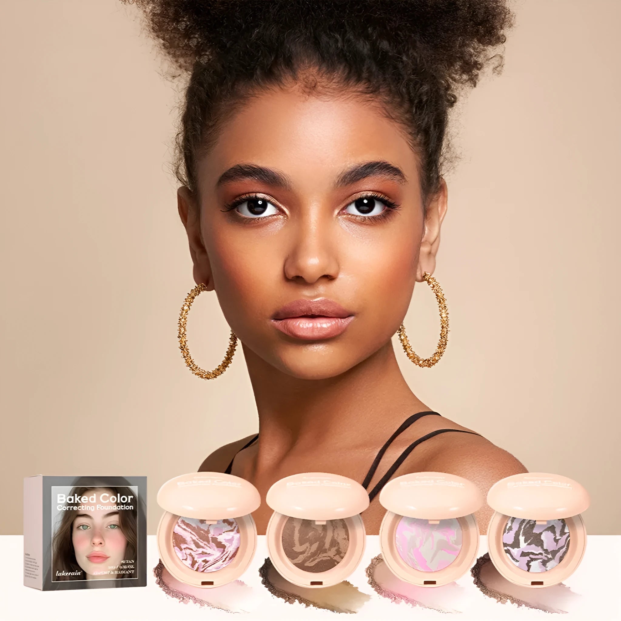 Natural Nose Shadow Blush Highlight Bronzing Powder 10g in compact packaging with colour options