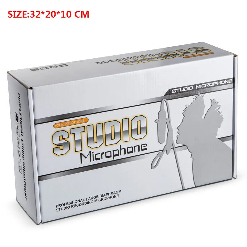 Retro-style wireless condenser microphone with cardioid pickup pattern for K song and live recording