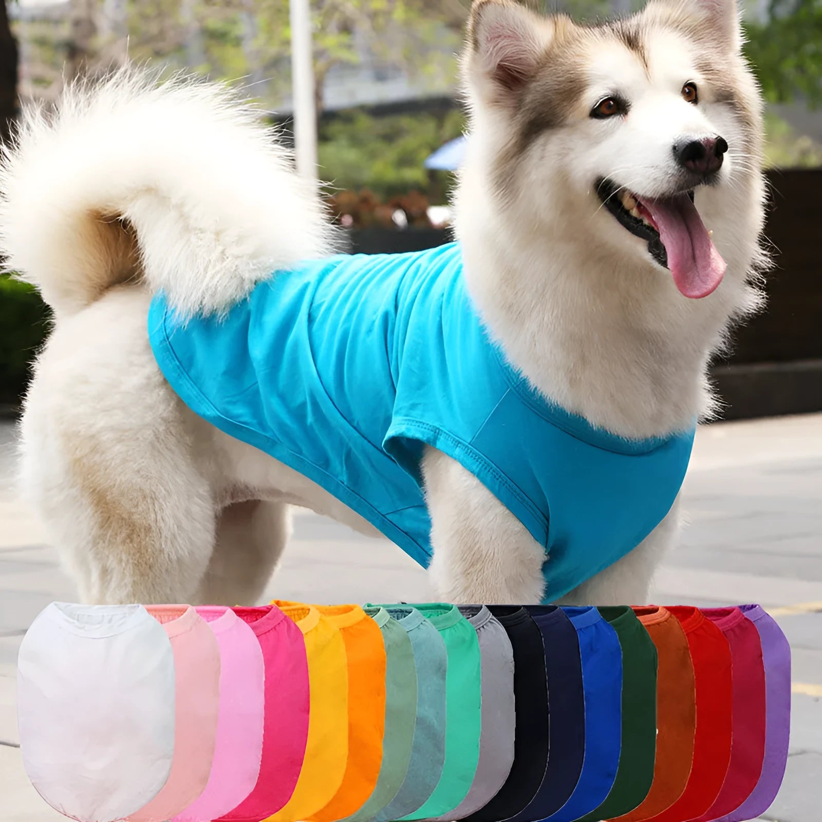 Cotton dog vest in multiple colours sizes XS to 5XL for small and large breeds
