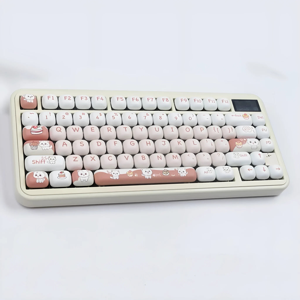 Dessert cat cartoon key cap set for mechanical keyboards with colourful artwork