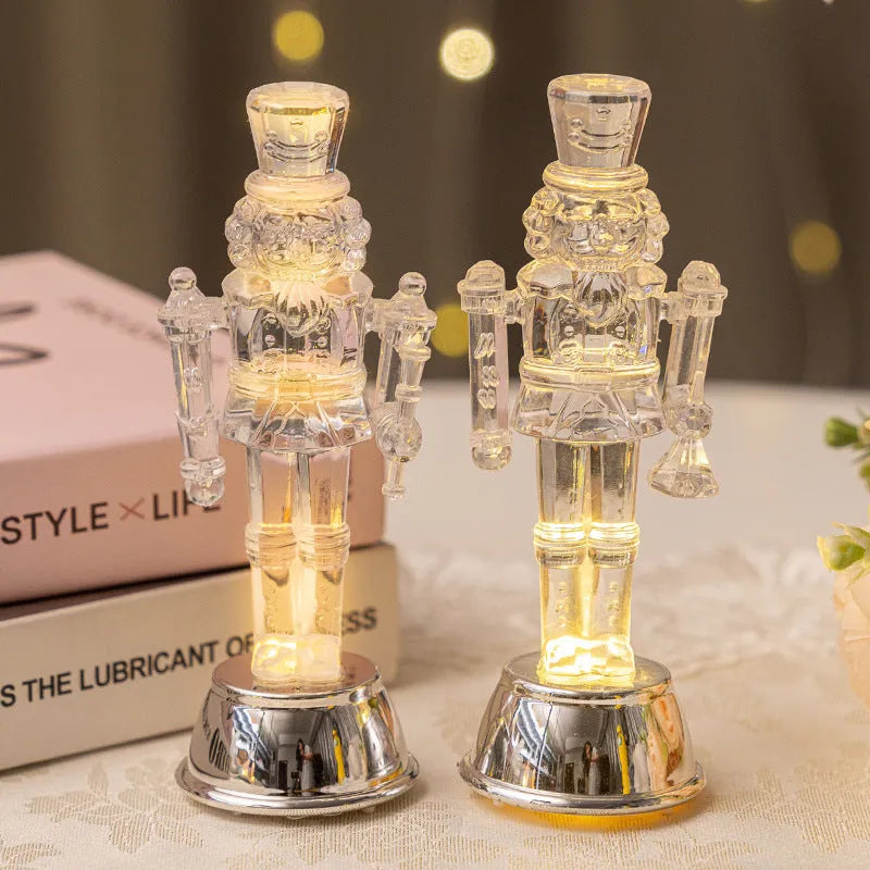 Transparent plastic walnut soldier nutcracker Christmas ornament desktop decoration