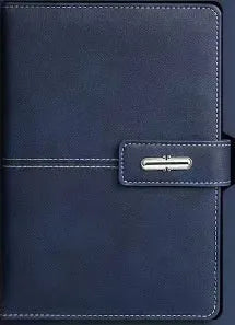 A5 notebook with PU leather cover in choice of colours including black, red, green, blue and orange.