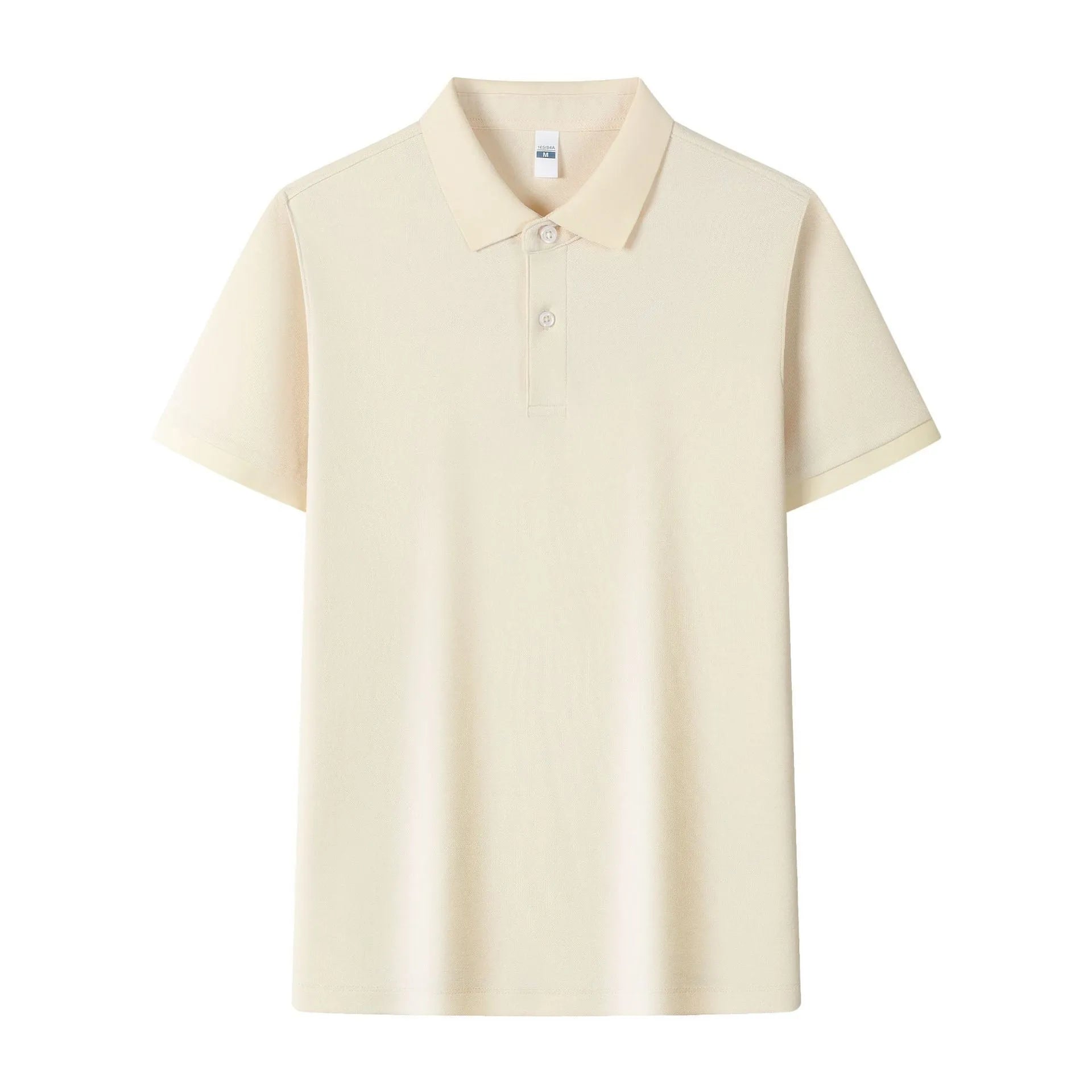 Regular fit cotton Ice Silk short sleeve polo shirt in solid colour with asymmetric detailing for light business wear