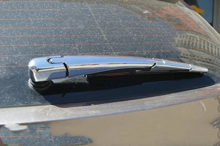 Set of four silvery ABS plastic rear window wiper cover trims for a Hyundai car.