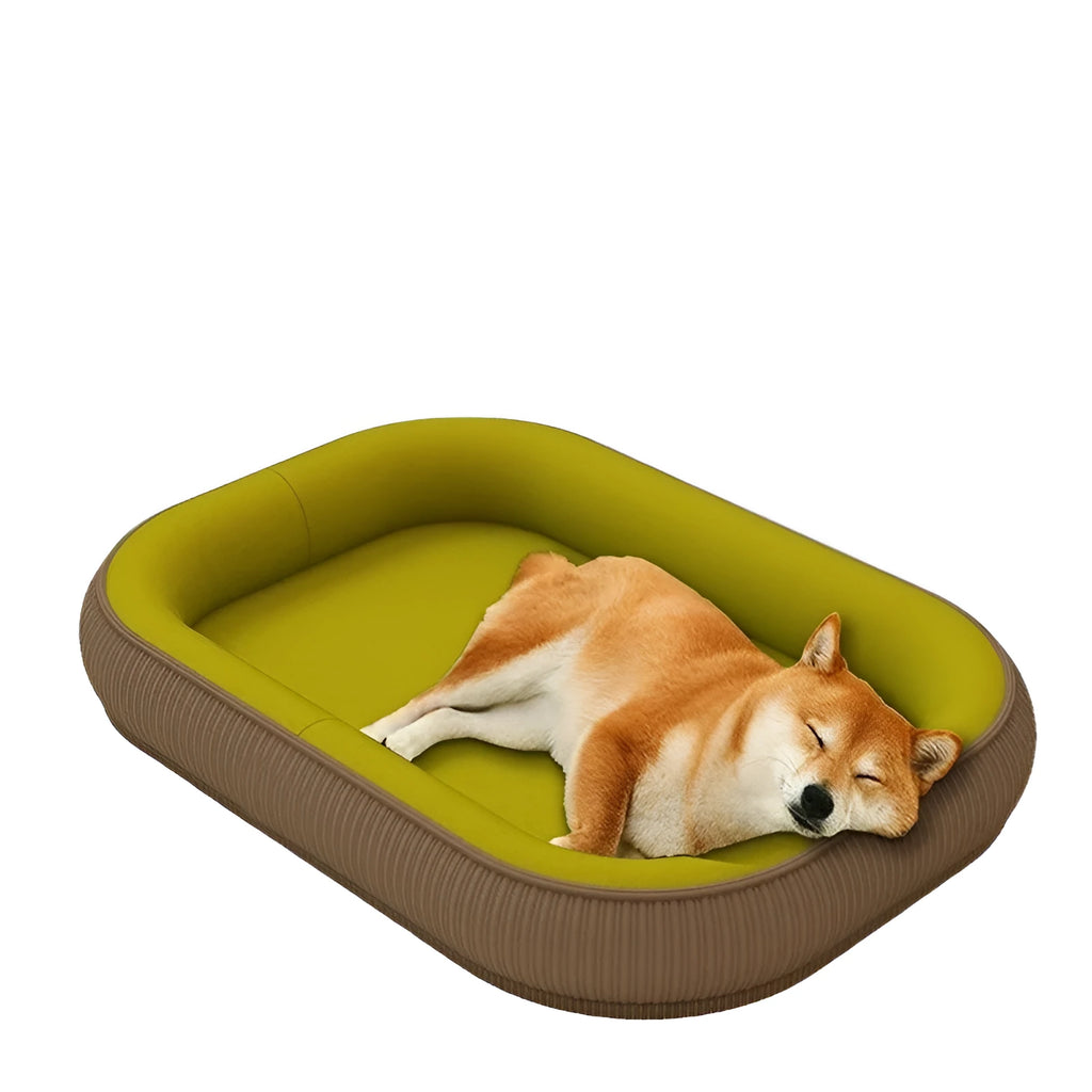 Corduroy and fleece disassemblable dog kennel bed in Gray for medium to large dogs