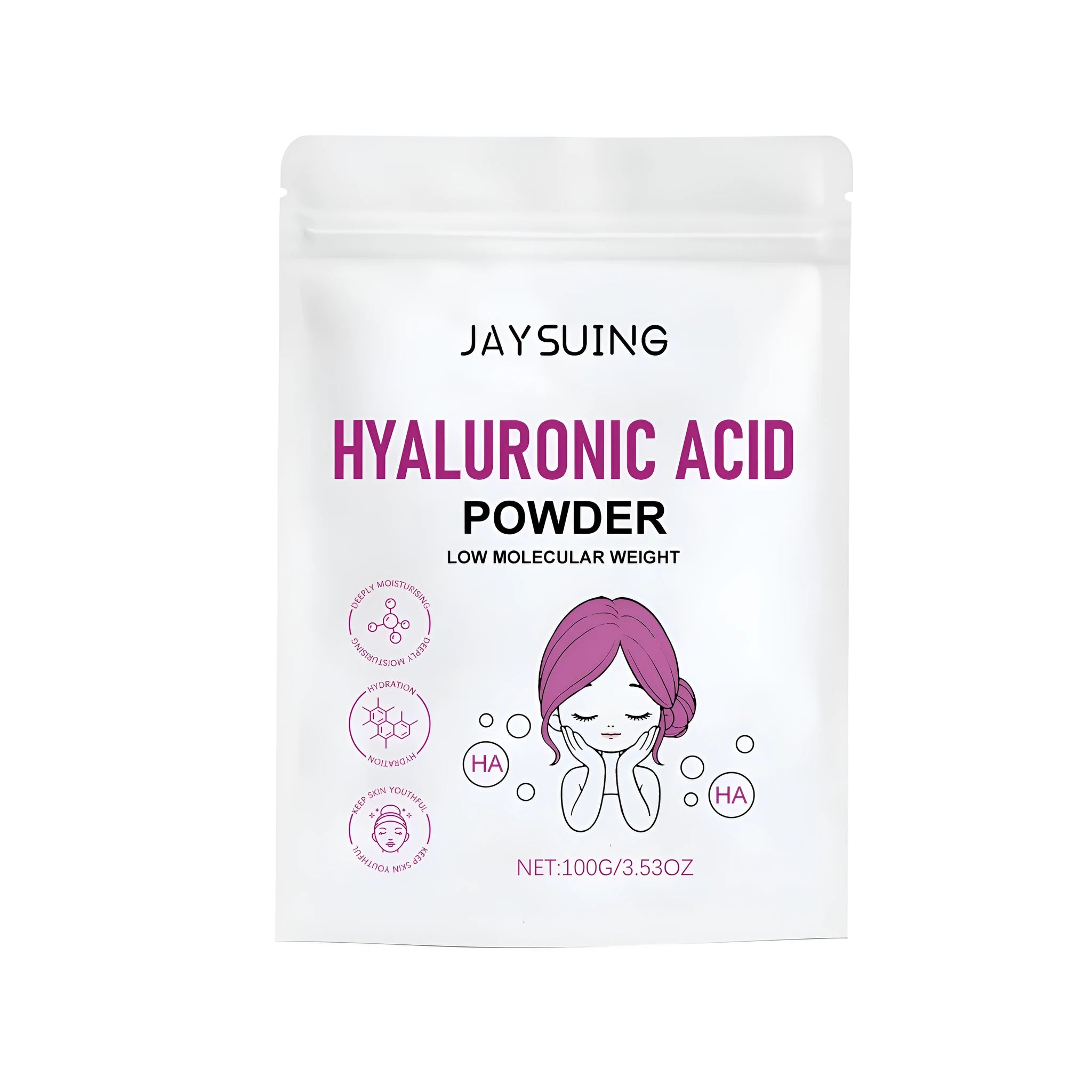 100g hyaluronic acid powder with calcium sulfate and kaolin for DIY face masks