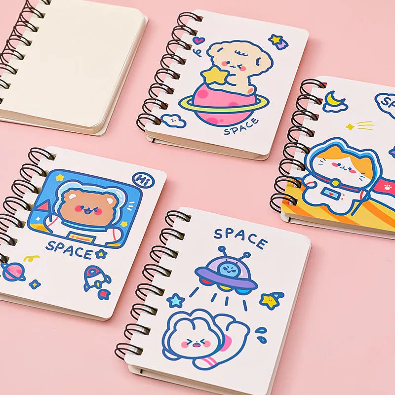 Astronaut series flipped portable pocket notebook measuring 10.5 by 8 centimetres