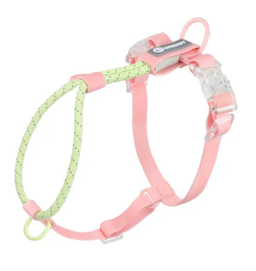 Solid colour PVC dog leash in crimson purple yellow or taoyao green, 120cm length with hand-holding rope design