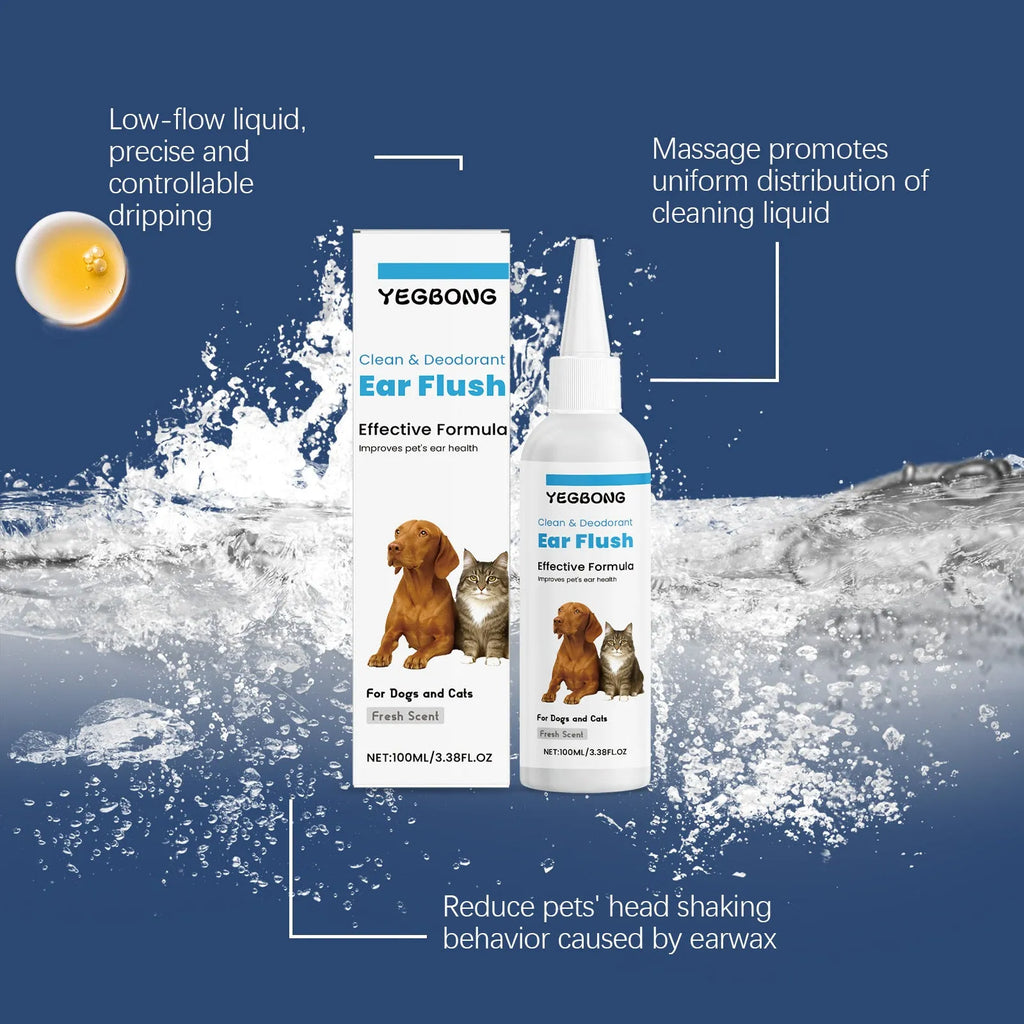 100ml bottle of cat and dog ear cleaner for gentle earwax removal