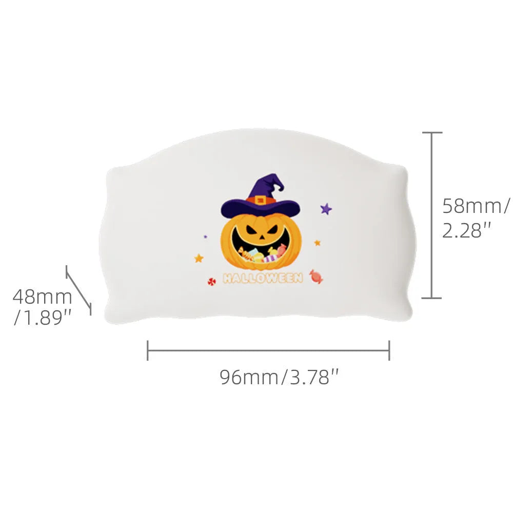 Small cartoon Halloween doll table lamp with warm light, shown in Magic Ghost and Pumpkin Ghost colours.