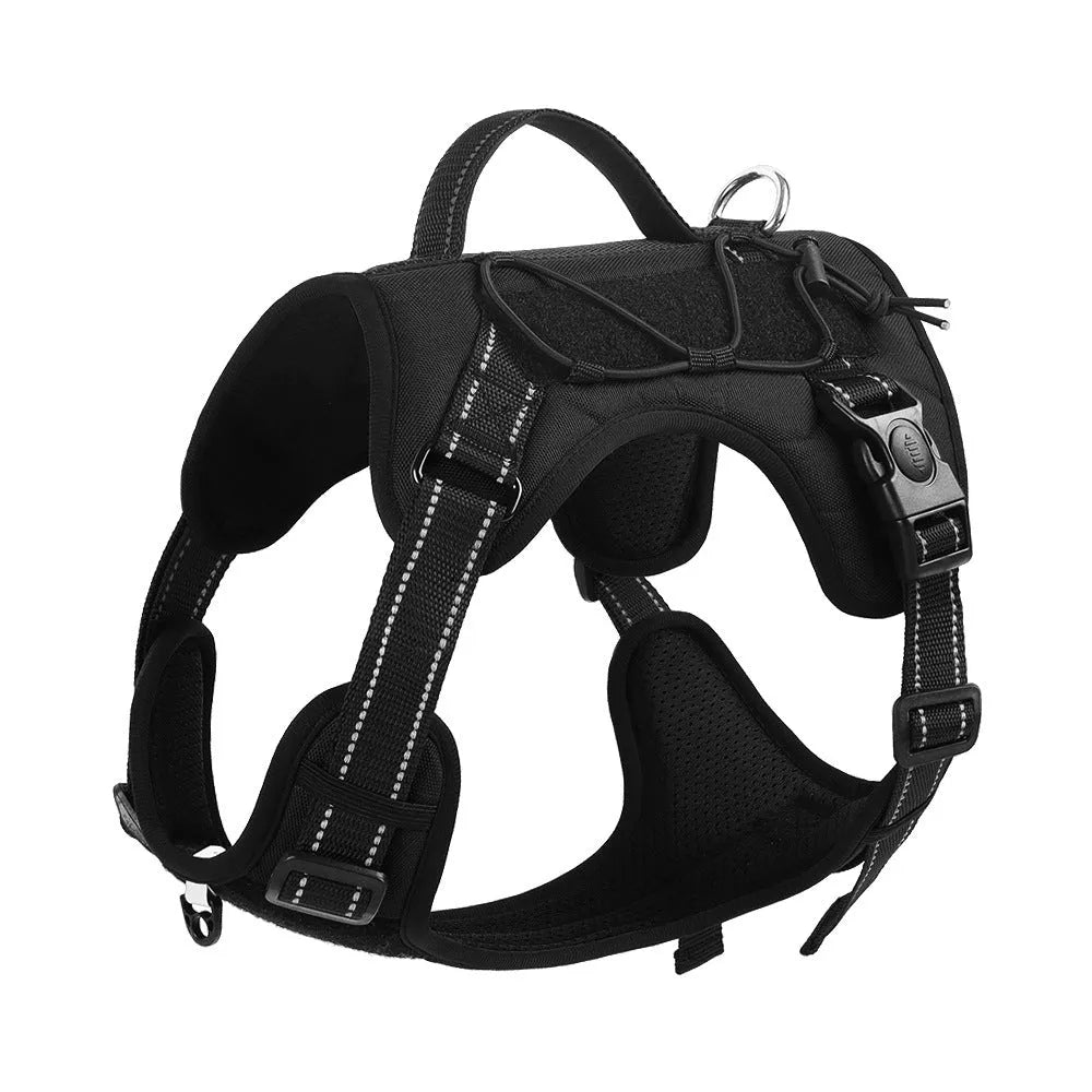 Reflective dog harness and lead set with hand-holding rope in multiple colour options
