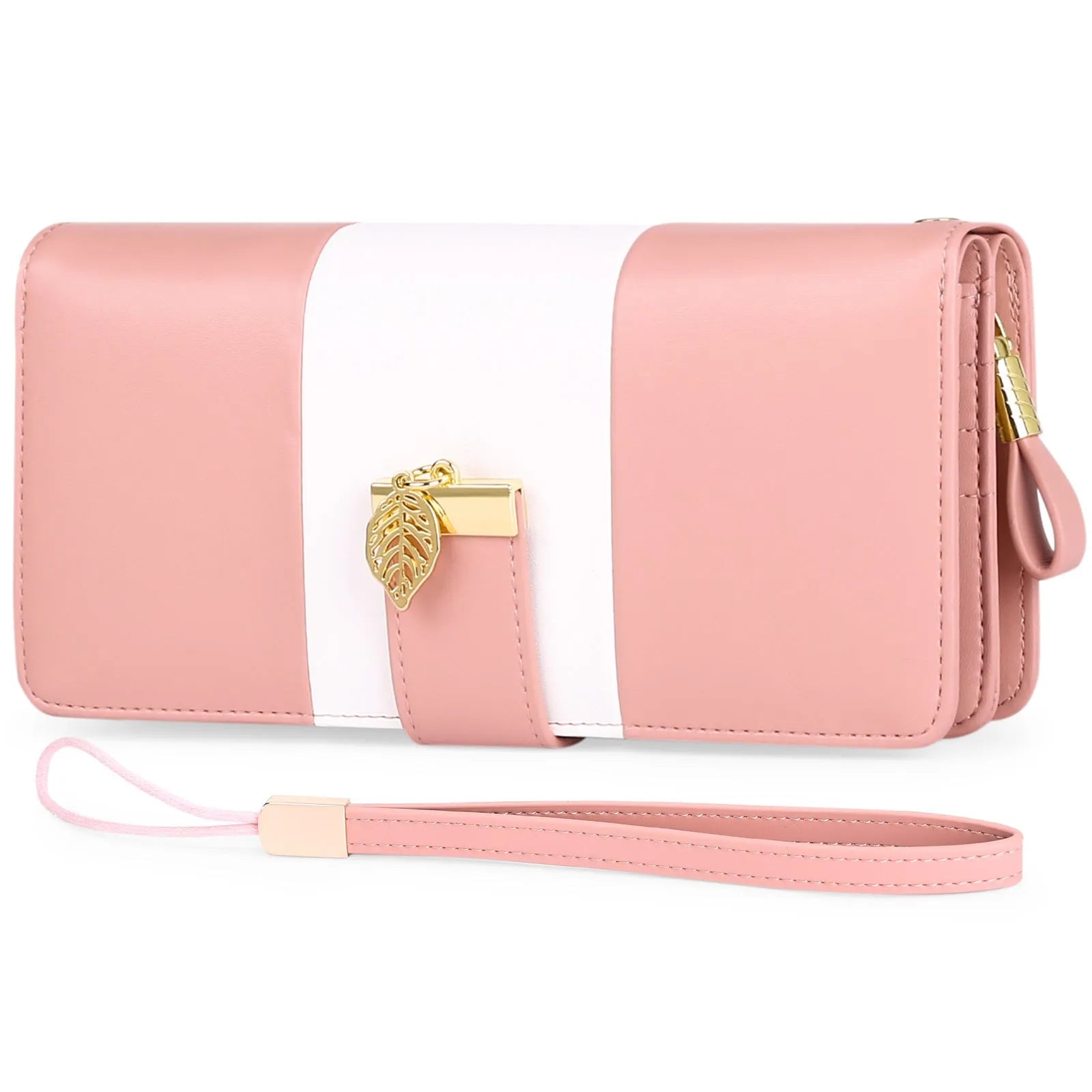 Midnight black anti-theft clutch bag with lock opening, shown open to reveal microfiber lining.