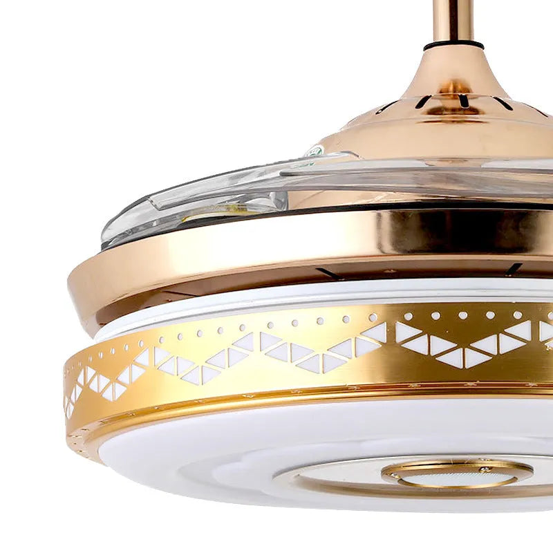 Intelligent home living room fan light 42 inch with acrylic lampshade and Bluetooth music