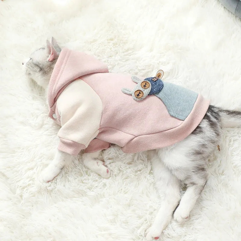 Brown cotton pet sweatshirt clothing for small dogs in various sizes