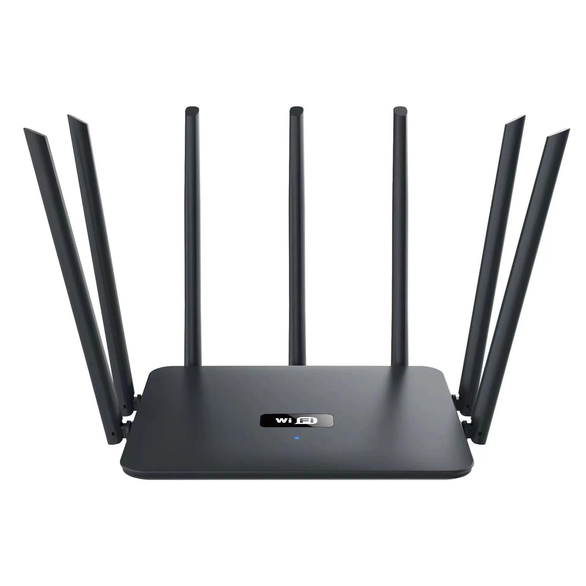 Black and white dual-frequency 5G Gigabit router with multiple antennas for through-wall home WiFi coverage