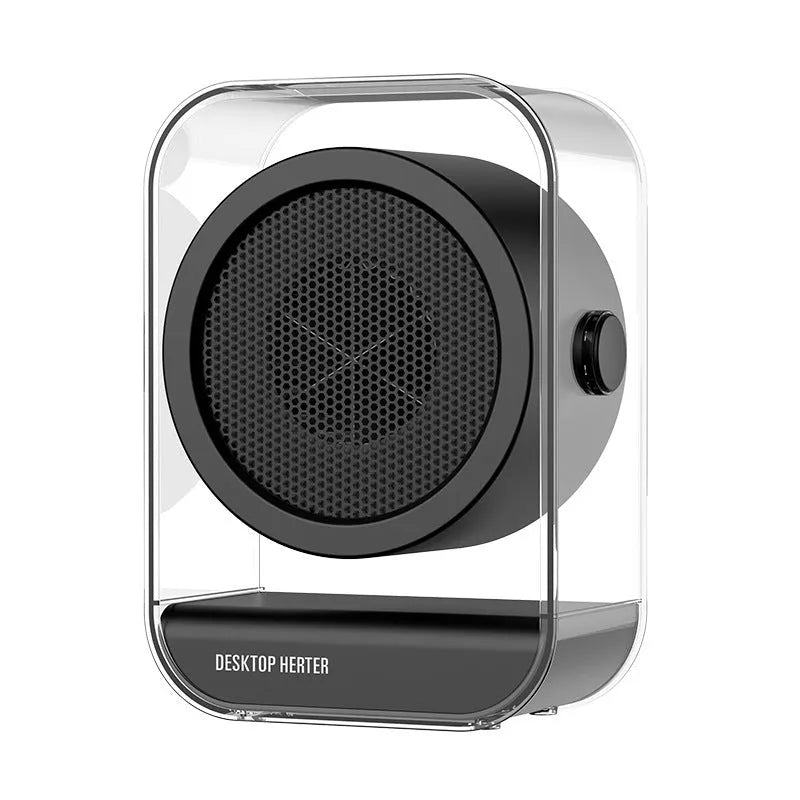 Household warm air blower desktop heater in beige, 500W, 2 fan speeds, automatic power off