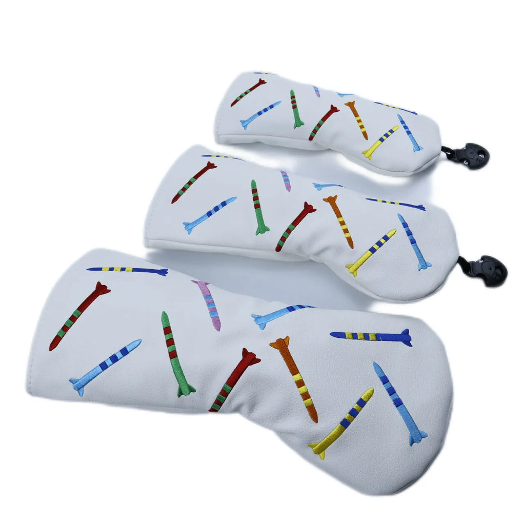 Golf club wooden pole sets in three sizes with black and white colour options