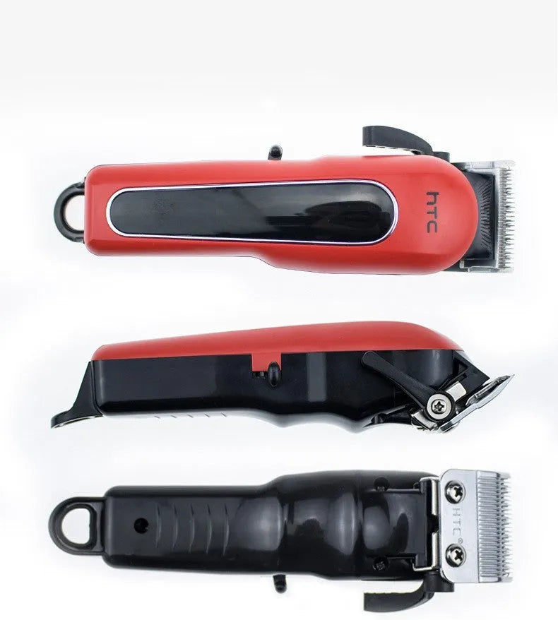 Professional digital hair clipper in black, red or white with brushless motor, 4 limiting combs and accessories