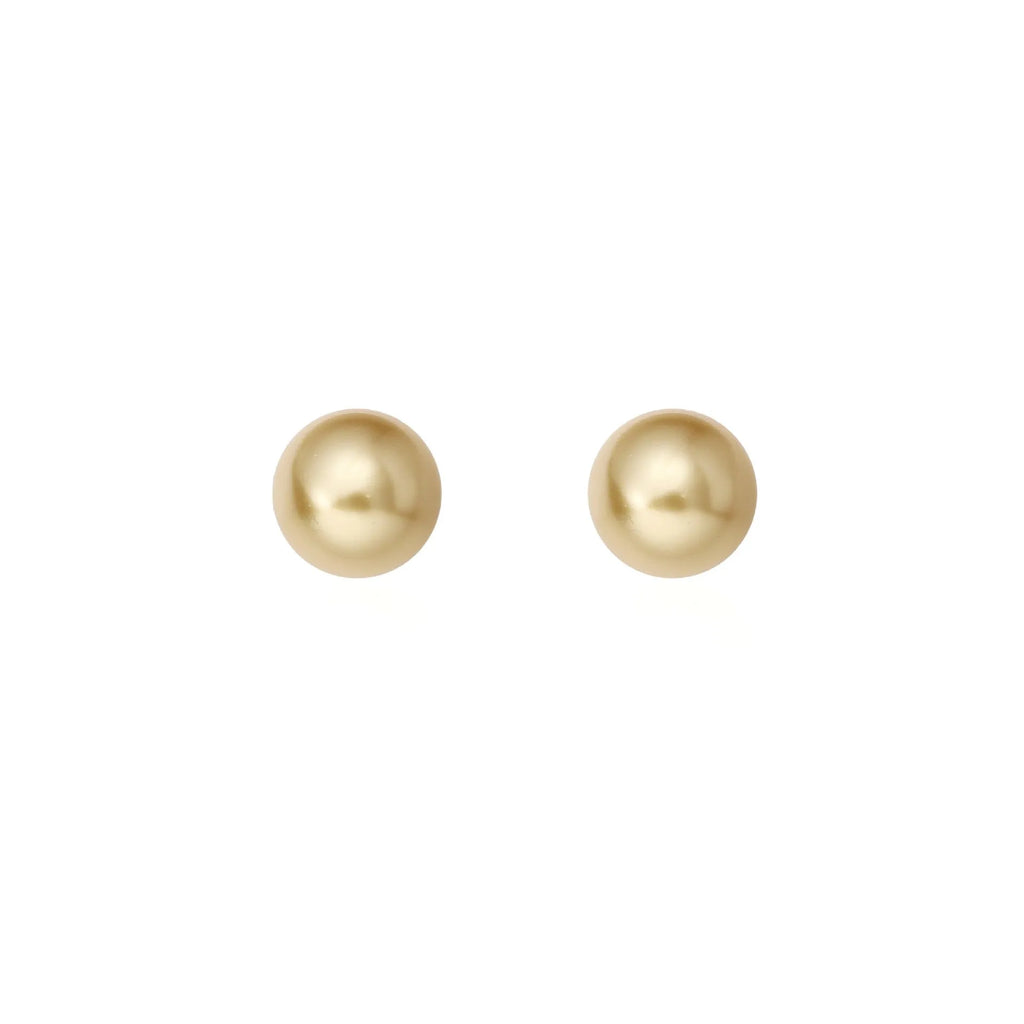 Large pearl stud earrings with geometric star design in silver with various pearl size options