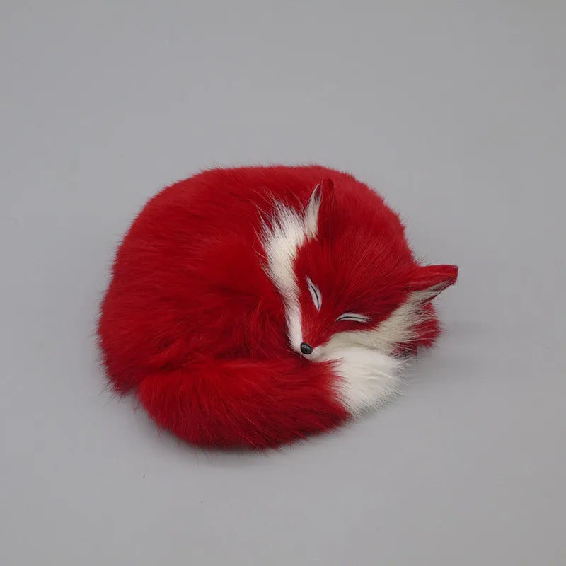 Small artificial fox fur decoration ornament in white, red, or yellow colours for car or home