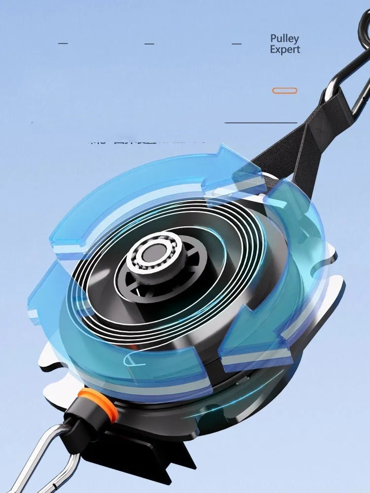 Multi functional fitness tensioner with intelligent resistance adjustment showing blue grey and orange grey colour options