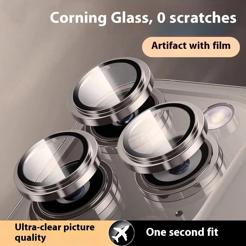 AR grade Corning tempered glass lens protector for iPhone camera, HD and explosion-proof, available in Dark Purple
