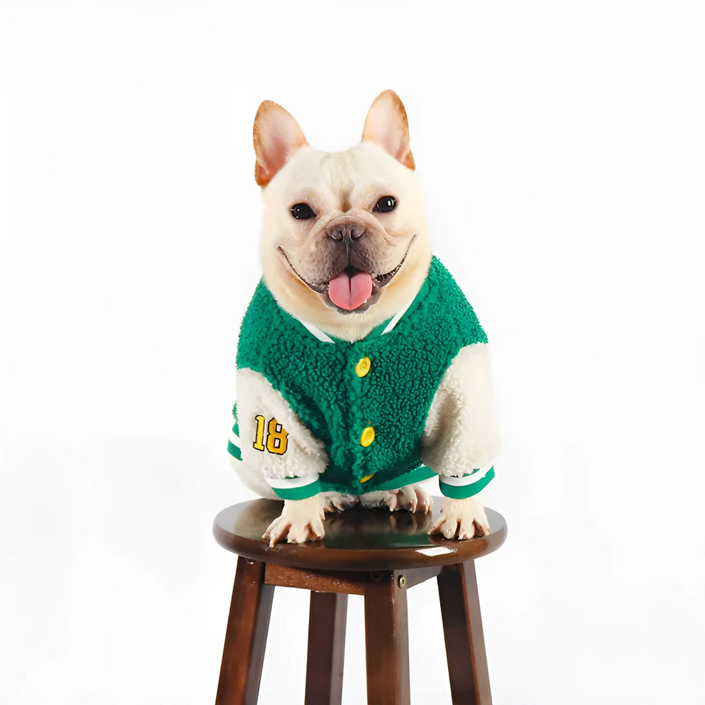 Green fleece-lined dog winter jacket for larger breeds sizes L XL XXL 3XL 4XL