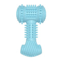 Blue TPR dog chew toy with big-bone shape and raised surface dots for teeth cleaning