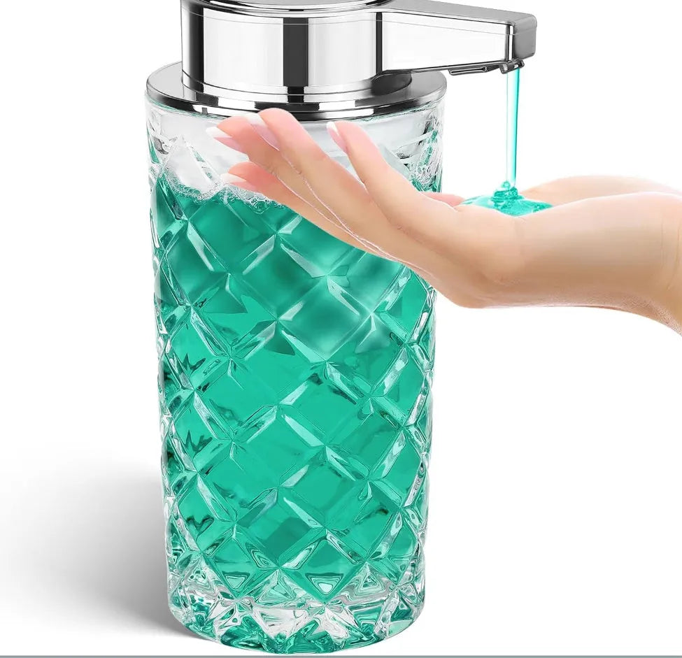 Automatic soap dispenser with silver-plated PET housing and Type-C charging port