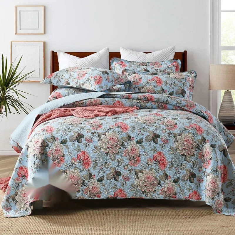 Pure cotton bedspread three-piece set with geometric pattern for 1.8 metre bed