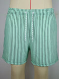 Striped triangle lining beach shorts in navy blue, grey, khaki and light blue colours with straight leg opening