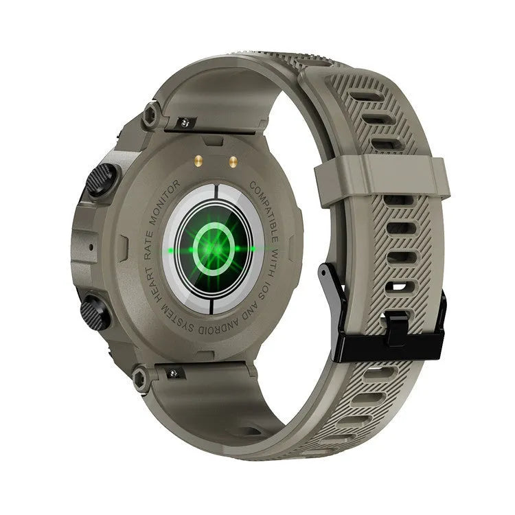 Heart rate monitoring wrist sports watch in black with ABS build and Bluetooth function